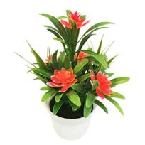 1pc Artificial Flower Simulated Potted Plastic Flower Bonsai Fake Flowers Ornaments For Home Party Desktop Decor oranžinė