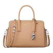 MICHAEL KORS Laila brand old flower all over print artificial leather and cow split leather shoulder handbag small size women's peanut color ruda