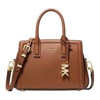 MICHAEL KORS Laila logo metal hardware adjustable shoulder strap cowhide and faux leather handbag mini women's brown auksas
