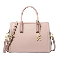 MICHAEL KORS Laila color block logo pebbled leather crossbody tote medium women's pink rožinė