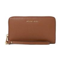 MICHAEL KORS Detachable wrist strap with zipper closure, grained cowhide, wallet, women's, cowhide brown ruda