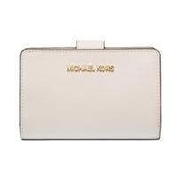 MICHAEL KORS Jet Set Travel Logo Snap Closure Cow Leather Wallet Medium Women's Cream balta