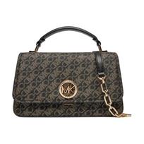 MICHAEL KORS Metal hardware, artificial leather, shoulder crossbody handbag, women's black with gold juoda