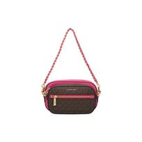 MICHAEL KORS Jet Set zipper closure adjustable shoulder strap canvas with leather crossbody bag women's pink rožinė