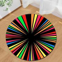 Colorful Trippy Rainbow Swirl Modern Round Carpet Circle Area Rug For Bedroom Living Room Decor Floor Mats Computer Chair Mat 60x60cm