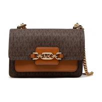MICHAEL KORS shoulder bag Heather classic old flower all over printed color block letters Logo fashion leather small square envelope chain crossbody ruda