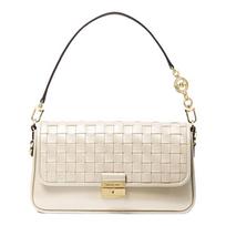 MICHAEL KORS handbag Luggage series Bradshaw woven letters, cowhide and leather and artificial leather, baguette bag, shoulder crossbody bag, small balta