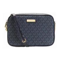 MICHAEL KORS Adjustable shoulder strap coated canvas crossbody bag women's blue mėlyna