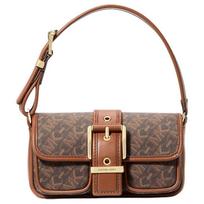 MICHAEL KORS Colby Signature Logo Print Coated Canvas Hand Shoulder Bag Mini Women's Leather Brown ruda