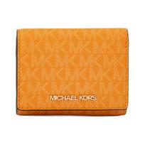MICHAEL KORS Jet Set Travel Classic Old Flower Print Coated Canvas Wallet Medium Women's Bright Orange oranžinė