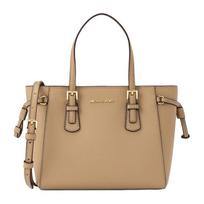 MICHAEL KORS Voyager top zipper logo leather handbag mini women's camel ruda