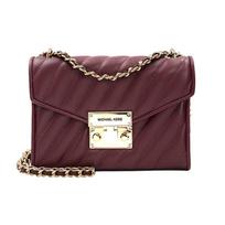 MICHAEL KORS Rose Chain Quilted Flap Closure Faux Leather Underarm Bag Shoulder Bag Small Women's Burgundy raudona