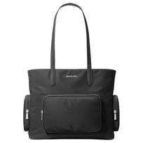 MICHAEL KORS Khai Khai Metal Brand Logo Tote Bag Shopping Bag Nylon Shoulder Bag Large Women's Black juoda