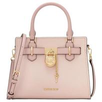 MICHAEL KORS Hamilton Logo Classic Cow Leather Handbag Small Women's Blush Pink raudona