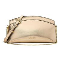 MICHAEL KORS Athena Clutch Logo Leather Crossbody Small Women's Metallic auksas