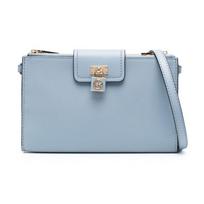 MICHAEL KORS Ruby Gold Hardware Padlock Detail Calfskin Shoulder Crossbody Bag Women's Blue mėlyna