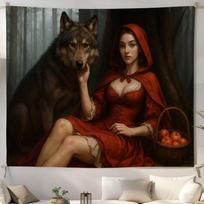 Dark Fairy Tale tapestry 75x100 juoda