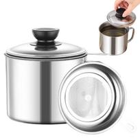 Stainless Steel Grease Strainer Oil Soup Separator Convenient Multi-use Oil Filter Storage Pot for Home Kitchen Gadgets China Mainland