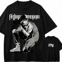 T Shirt Jujutsu Kaisen Men Megumi Anime Streetwear Ten Shadows Technique Summon Graphic Tee Men's T-shirts S
