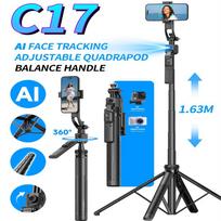 FGCLSY 5 in 1 Selfie Tripod Gimbal Stabilizer for Cell Phone 360°Auto-Rotation AI Tracking Shooting Quadrapod And Remote Control Option 1