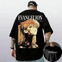 Neon Genesis Evangelion  Asuka Cyborg  Anime Vintage Graphic Oversized Streetwear Pop Rock Concert Fan Merch T-Shirt S įvairiaspalvis