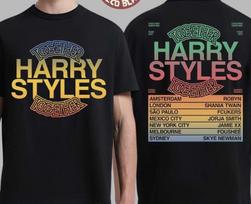 Harry Styles kartu kartu Pasaulinis turas 2026 m. Miestų tvarkaraštis Datos Marškinėliai Unisex Marškinėliai S įvairiaspalvis