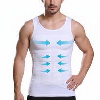 Men's Compression Tank Top Slimming Chest Binder Vest High Elasticity Breathable Sports Undershirt for Abdomen Control and Body Shaping XL balta