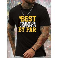 European Sizes Men'S Casual Crew Neck T-Shirt - Slight Stretch, Geometric Pattern, Short Sleeve, Lightweight Summer Top -  Best Grandpa by Par  Design S įvairiaspalvis