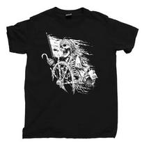 Pirate Sailor T Shirt Blackbeard Ship Jolly Roger Skull Crossbones Scallywag Tee S įvairiaspalvis