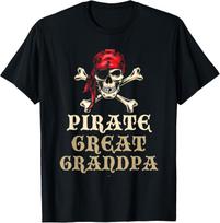 Pirate Great Grandpa Skull Costume Halloween Funny T-Shirt S įvairiaspalvis
