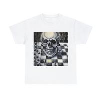 Chess T Shirt Unisex Adult Fine Art Tee Chess Board Vintage Style Skeleton Retro S įvairiaspalvis