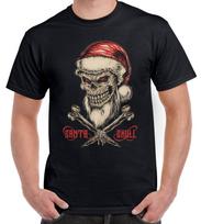 Santa Skull and Cross Bones Christmas Men's T-Shirt S įvairiaspalvis
