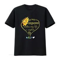 Womens Happy Mothers Day T Shirt For Grandma Plus Size Floral Black 3X Large Vintage Washed Stylish Graphic S juoda