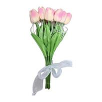 Artificial Flowers LED Tulip Lights, Glowing Handheld Bouquet with Soft Petals, Bendable Stem Ambient Light, Romantic Gift Home Decor Bedroom Mood 10pcs