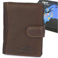 Men's Leather Vertical Wallet Brown Small Beltimore Rfid Premium Leather