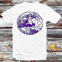 Buddha Surfing Zen OM The Great Wave Off Kanagawa T Shirt Mens Womens Tees Top B1275 4XL