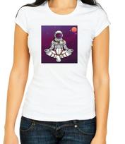 Astronaut yoga in space 3/4 Short Sleeve T Shirt Mens Womens Tees Top Woman G094 3XL
