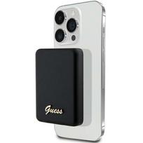 Indukcyjny Powerbank Guess Magsafe Metal Script Logo 5W 3000Mah, Czarne