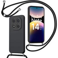 Case for Xiaomi Redmi Note 14 Pro 5G (not for 4G), Soft Anti-Scratch Silicone with Black Cord