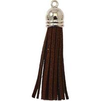 Suede Pompons 60 mm Brown