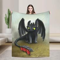 Animacinis mielas T-Toothless pledas Kokybiškas šiltas metamas pledas Žiemos mergaičių berniukų miegamojo raštas Lovatiesė 30x40in