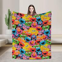 Šilta minkšta pledas Kelionėms Biurui Cookie Monster Elmo Mesti pledas Flanelinis patiesalas Lauke Juokingas Sofos lovos uždangalas 30x40in