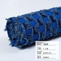 Jacquard Denim Fabric By The Meter for Clothing Pants Coats Sewing Cotton Washed Plaid Breathable Soft Comfortable Textile Cloth 100cmX160cm