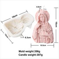 Didelė Jėzaus šeimos žvakės silikoninė forma 3D Mergelės Marijos šeimos silikoninė forma Pasidaryk pats gipso, betono, dervos forma Namų, bažnyčios dekoras