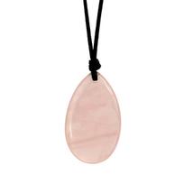 Pink Crystal Water Drop Pendant Necklace with Long Leather Cord - European & American Fashion for Layering