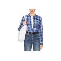 Polo Ralph Lauren Plaid Single-Breasted Point Collar Long Sleeve Shirt Women shirts Blue 211920926-009 XS