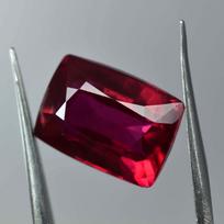 7,50 ct NATŪRALUS RAUDONAS RUBINAS, pagalvėlės formos, SERTIFIKUOTAS, retas laisvas brangakmenis 8.2 mm approx raudona