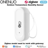 Tuya ZIgbee with/No LCD Display Temperature and Humidity Sensor Indoor or Outdoor  Thermometer Support Alexa Google Assistant No screen