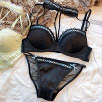 French Lace Halter Bra Set Sexy Underwear Women High Quality Silk Satin Pink Princess Intimates Lingerie Sets Detachable Strap S juoda