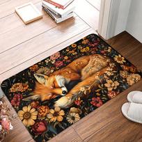 Gražus lapės rašto durų kilimėlis Minkštas ir patogus Sveikinimo kilimas ir lengvai valomas Namų svetainės Miegamojo durų kilimėlis Sveikinimo kilimėlis 40cm x 60cm